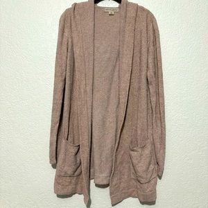 Barefoot Dreams- Cozy Comfy Pink Longline Cardigan,Medium